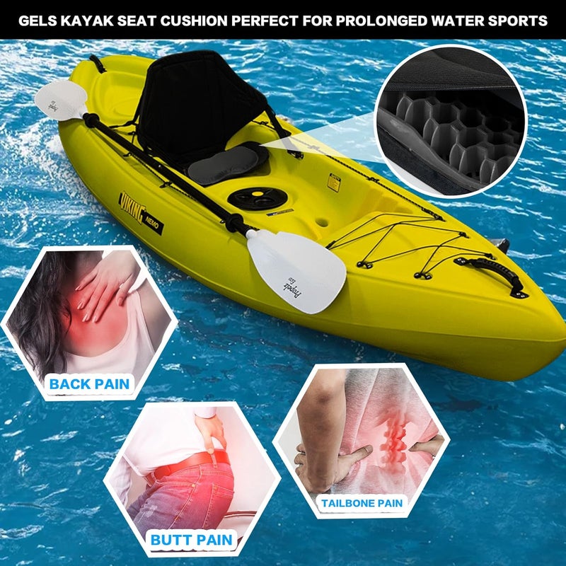 ECcandiedhaws Anti-Slip Kayak Seat Cushion, Thickened Waterproof Boat Kayak Canoe Rowing Dinghy Gel Seat Pad for Sit-in Inflatable Fishing Kayak Canoe Chair Accessories Equipment - Image 5